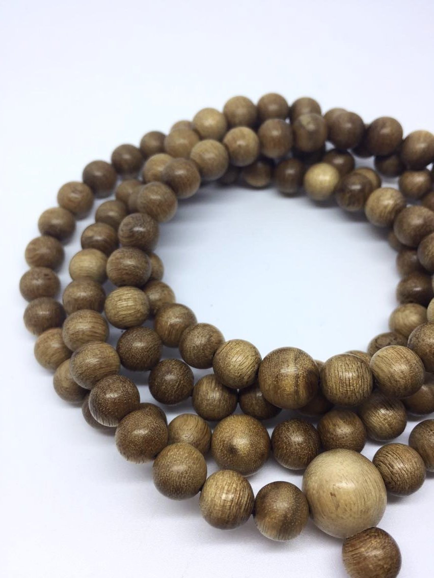 SOLD- The Radiant Wild Agarwood (gaharu) 108 mala necklace -