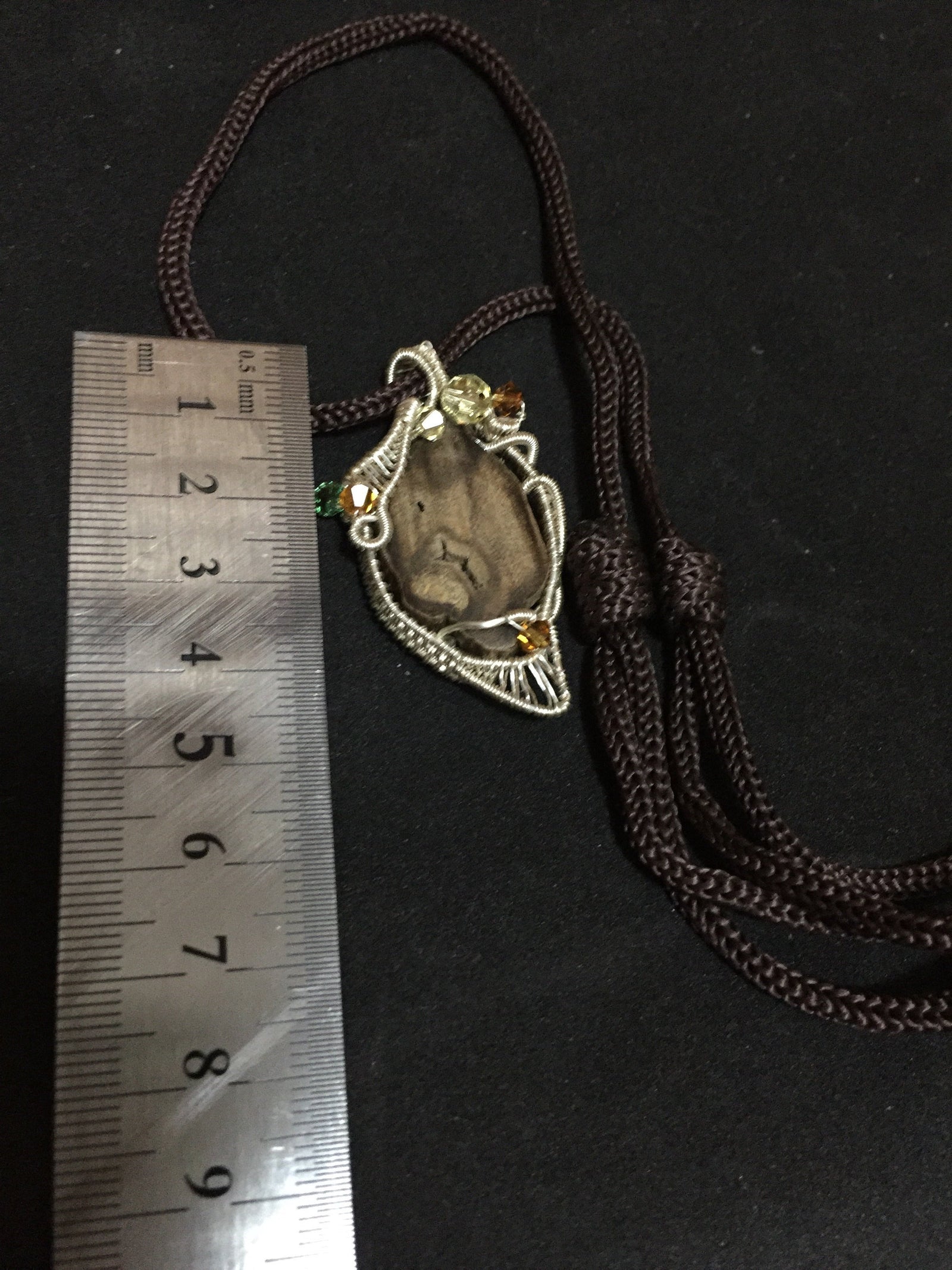 Wild Borneo Agarwood 108 mala necklace and pendant silver covered -