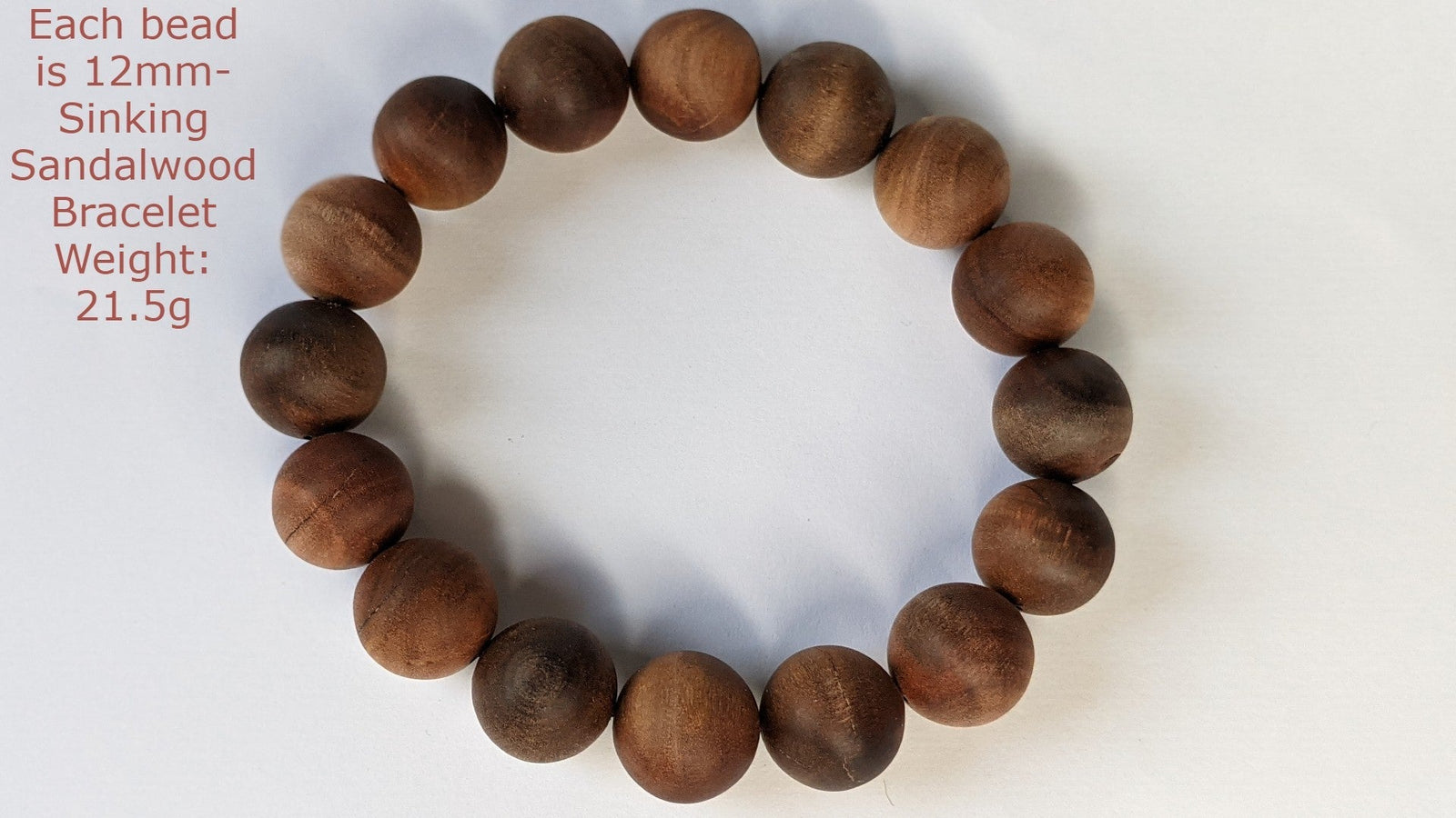 "The Beauty of the Death" Wild Aged Sandalwood beads - 1x Bracelet- 14mm- Sinking bracelet Weight: around 21.5g