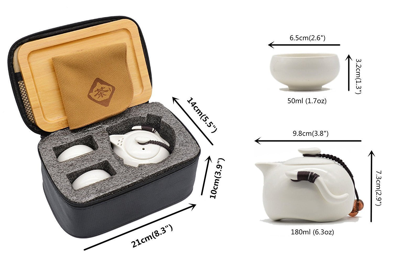 Value set: 2 X 50G AGARWOOD LEAVES and receive a FREE Contemporary Kungfu (Gong fu) teapot set available white or black -