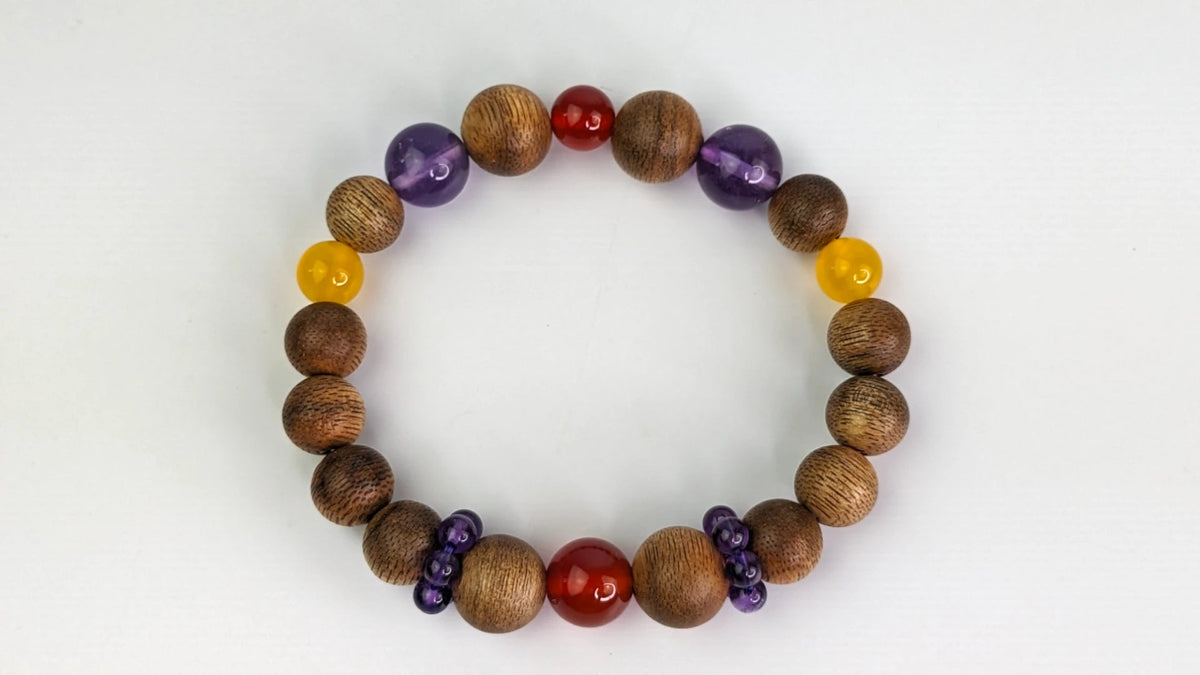 5E Earth -Stable Ground Bracelet - Agarwood and Gemstone