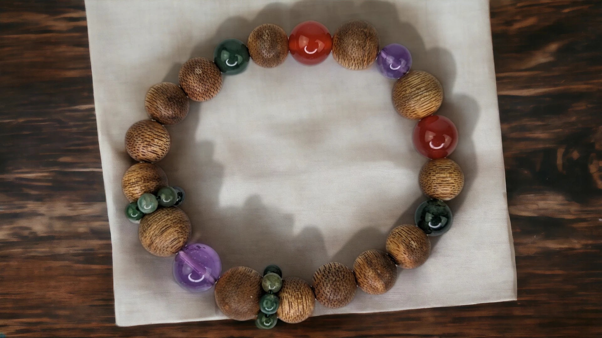 5E Fire Blaze Harmony Bracelet - Agarwood and Gemstone