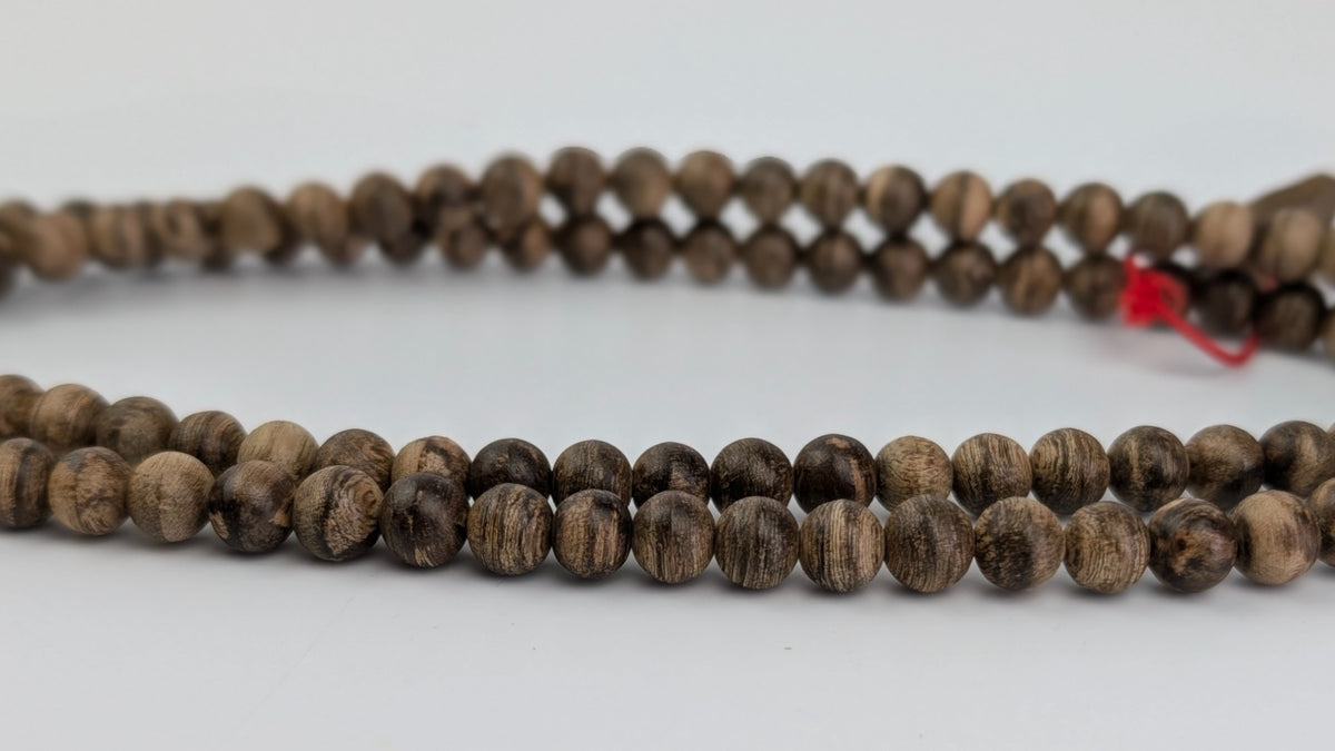 STK108 - 108 串念珠，采用塔拉坎野生沉香制成，6 毫米和 8 毫米