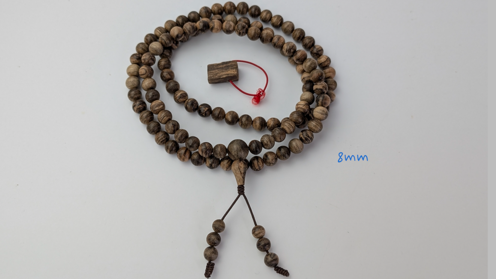 STK108 - 108 串念珠，采用塔拉坎野生沉香制成，6 毫米和 8 毫米