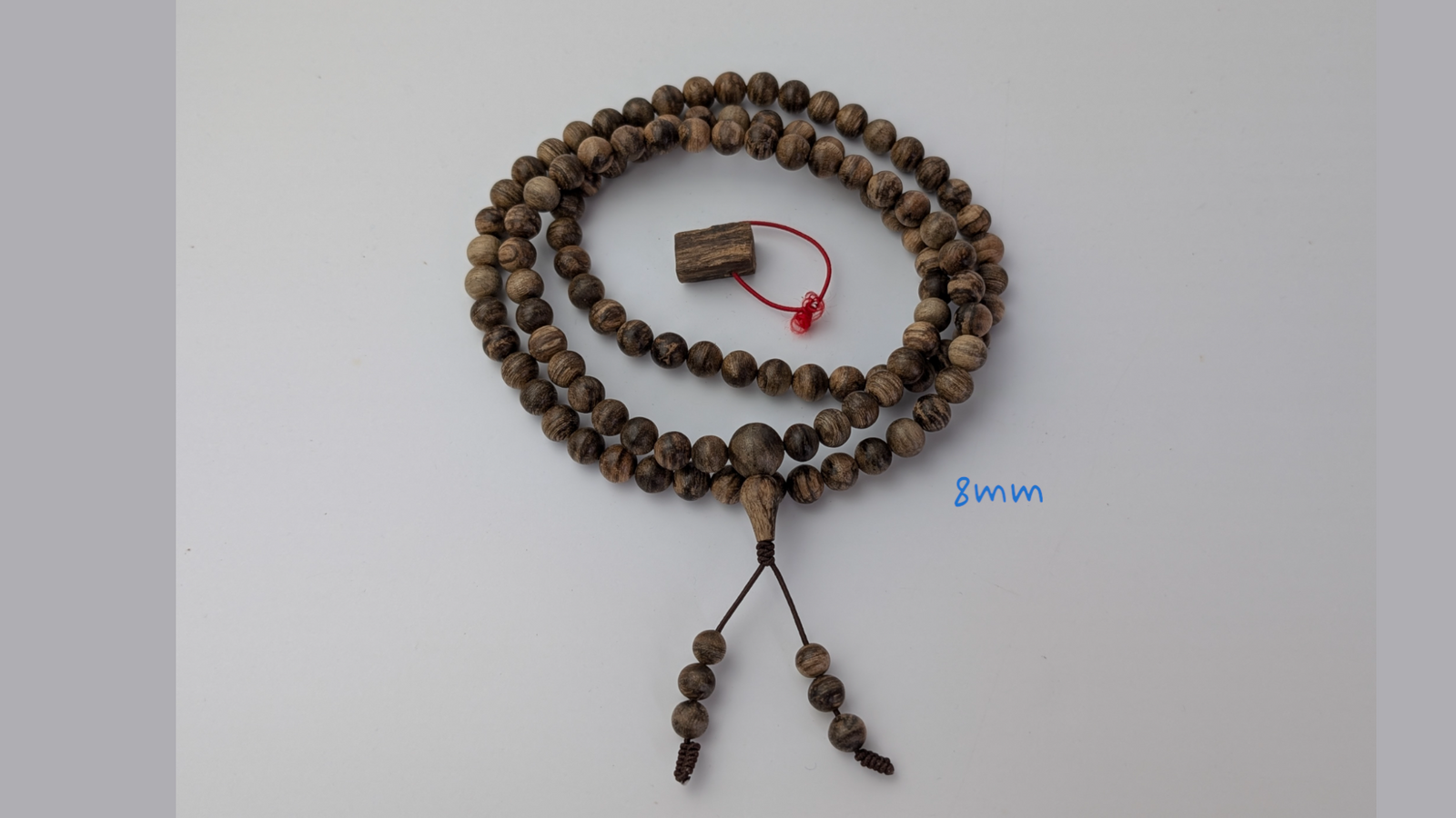 STK108 - 108 串念珠，采用塔拉坎野生沉香制成，6 毫米和 8 毫米