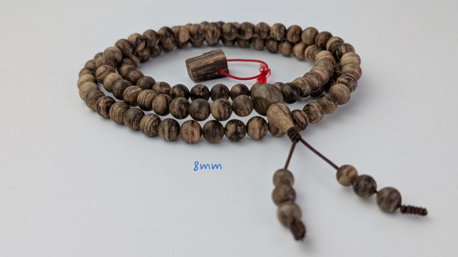 STK108 - 108 串念珠，采用塔拉坎野生沉香制成，6 毫米和 8 毫米