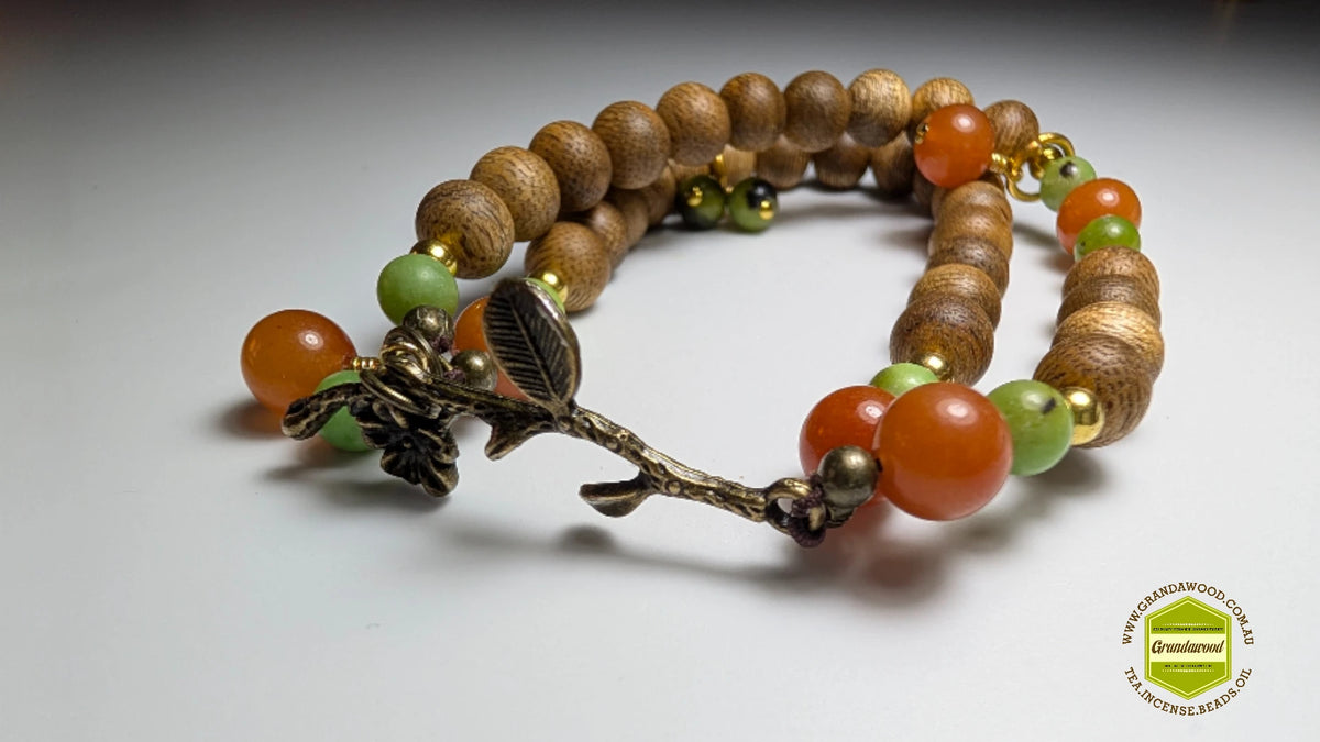 沉香幸运符红东陵和草绿松石带来财富和财富