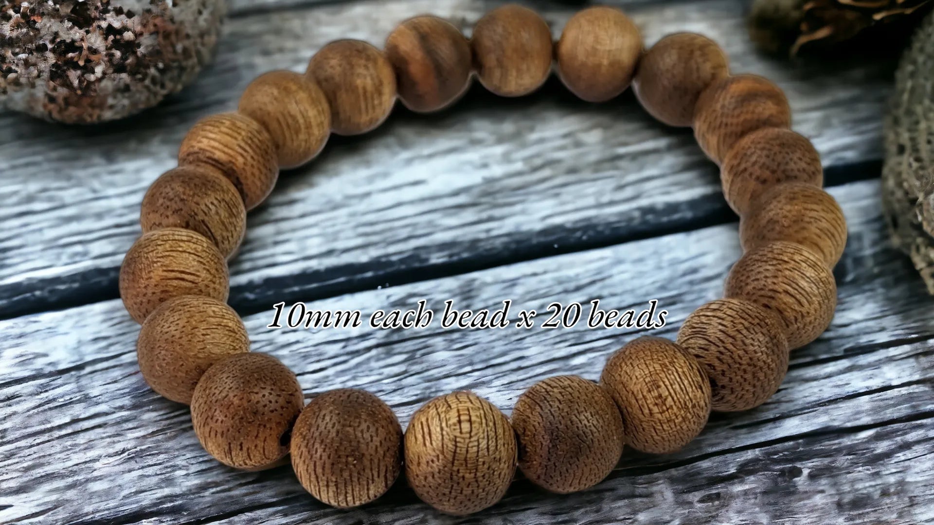 Beads 10mm Agarwood Bracelet 20 beads 5g The GGG, Premium Cultivated Agarwood Mala - Cultivated beads with Wild agarwood quality