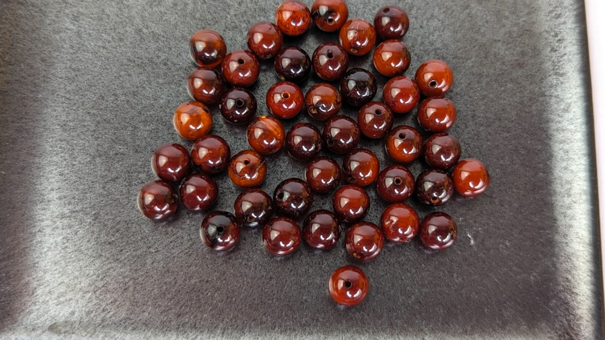 Dark Cherry Baltic Amber beads- 6mm