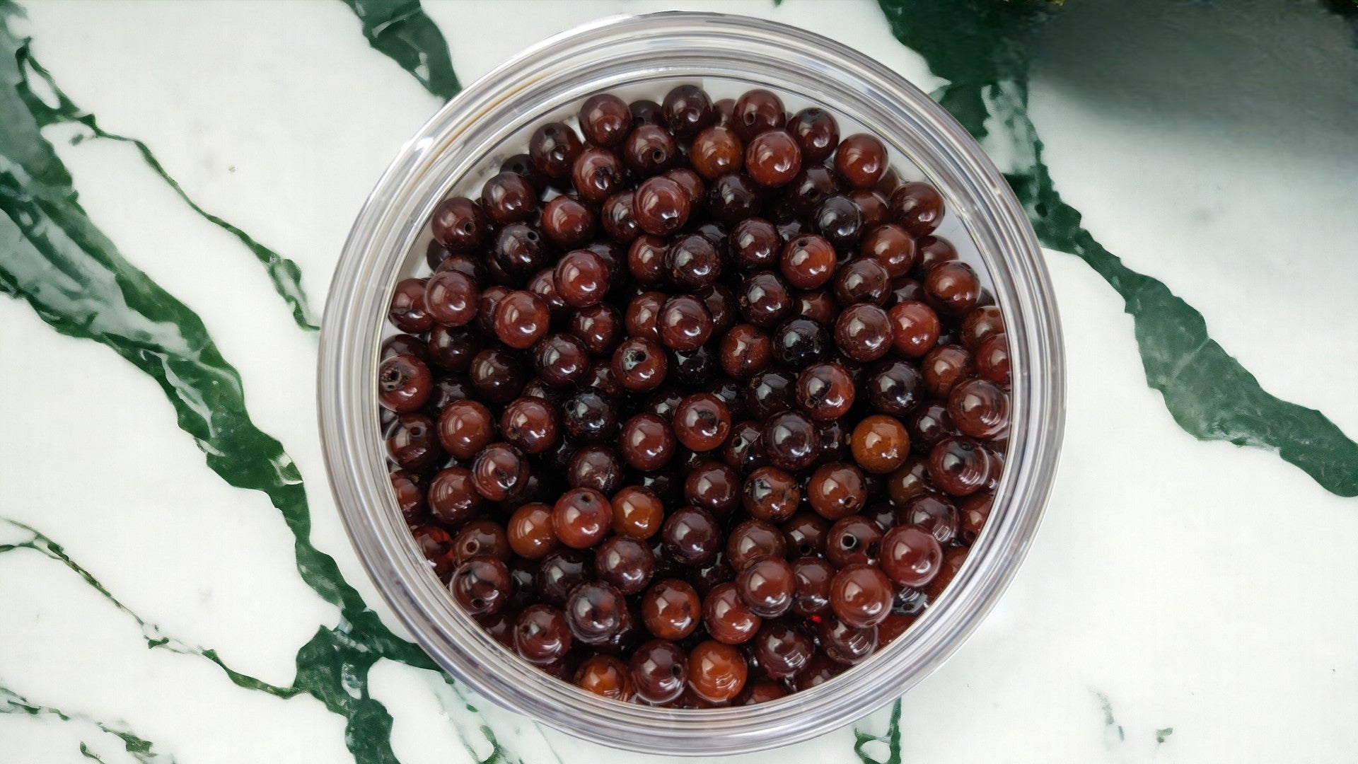 Dark Cherry Baltic Amber beads- 6mm