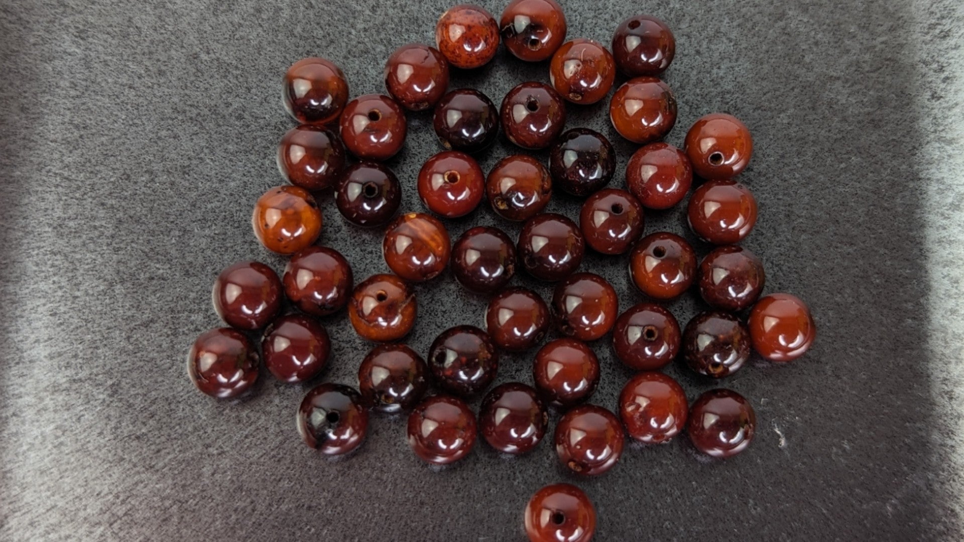Dark Cherry Baltic Amber beads- 6mm