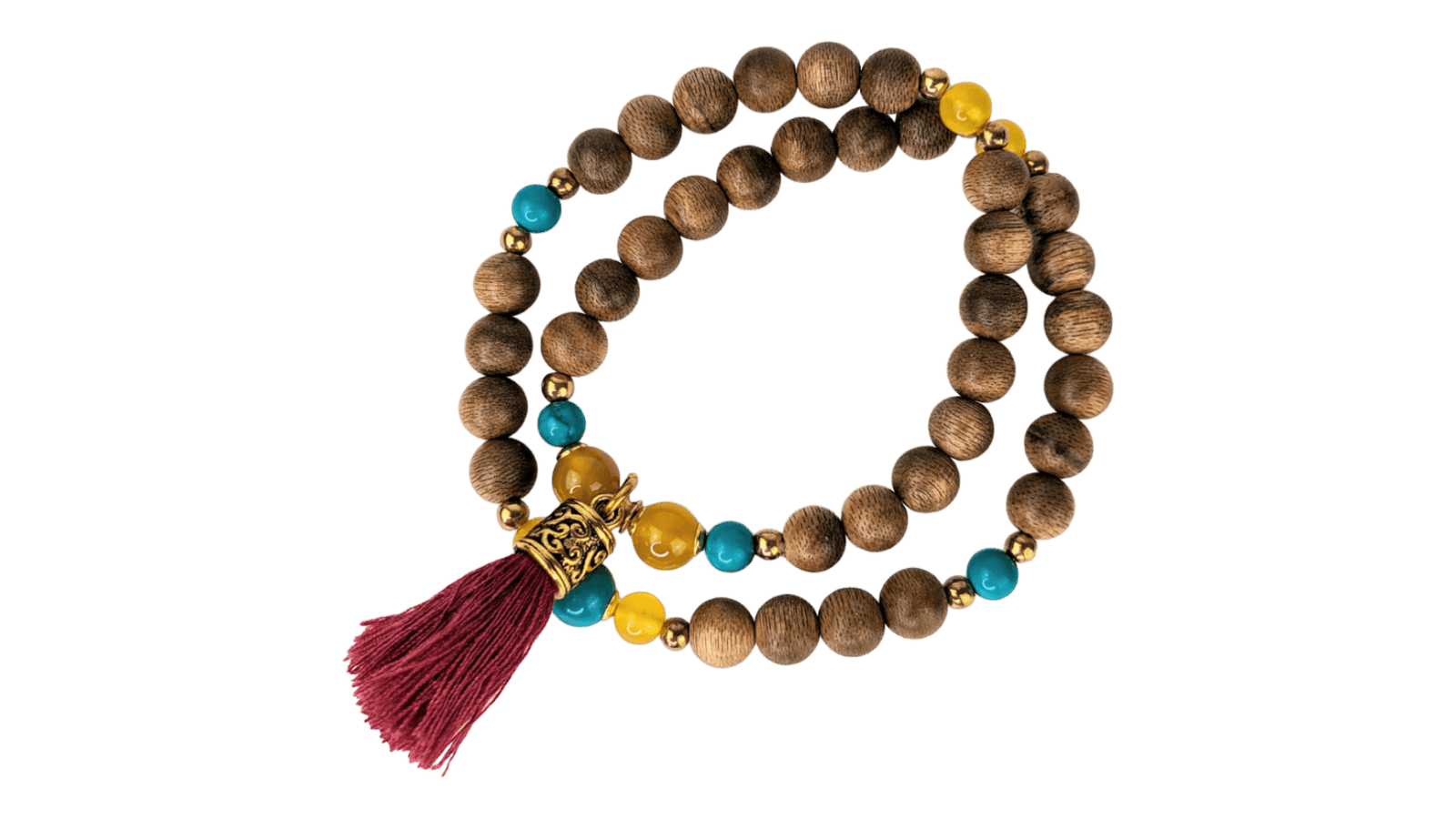 Elysian Harmony - an Agarwood bracelet with Turquoise and Yellow jade