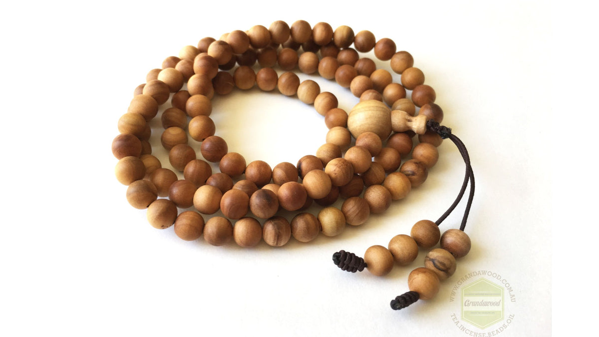 &quot;The Ageless mala &quot; - Wild Aged Sandalwood Mala 108 beads 6mm and/or 8mm