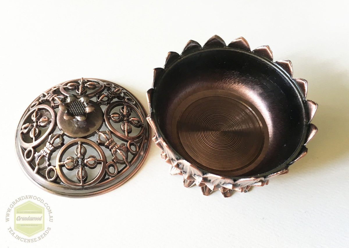 Incense burner- Metal lotus -