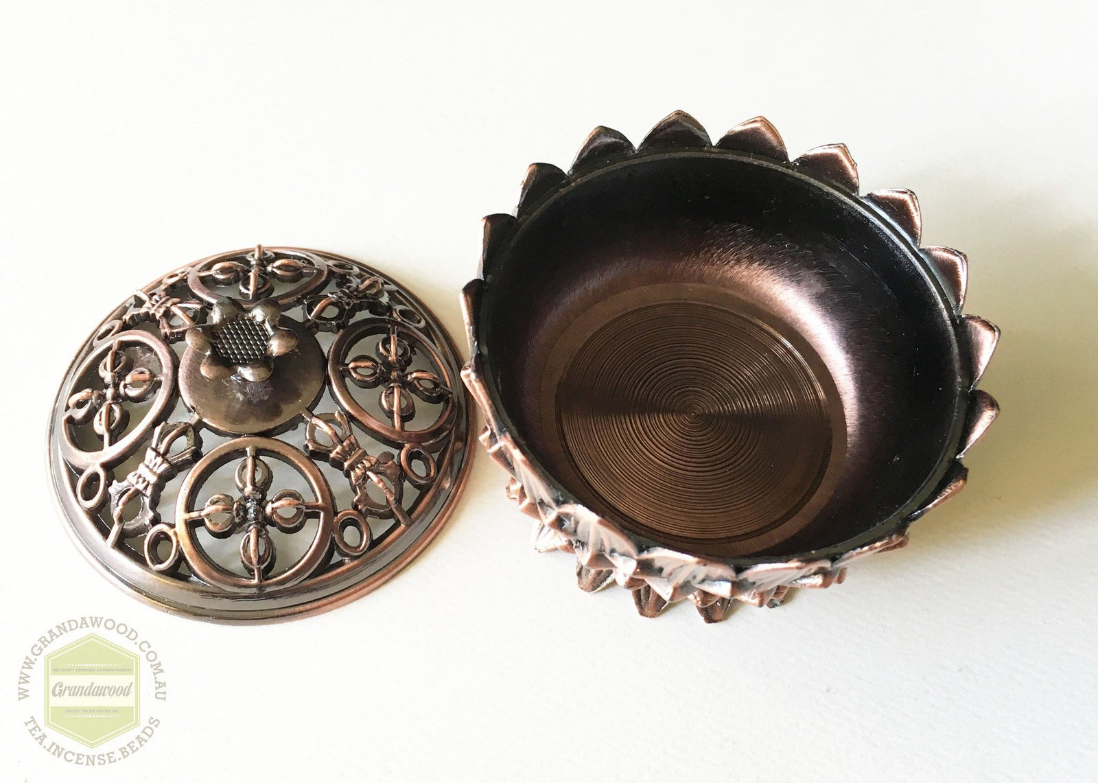 Incense burner- Metal lotus -
