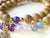 Agarwood, Amethyst , Aquamarine gemstones bracelet -