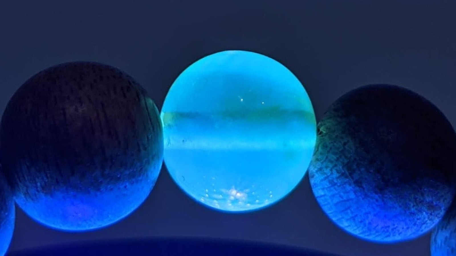 Rare Blue Amber and Vietnamese Wild Agarwood Bracelet -