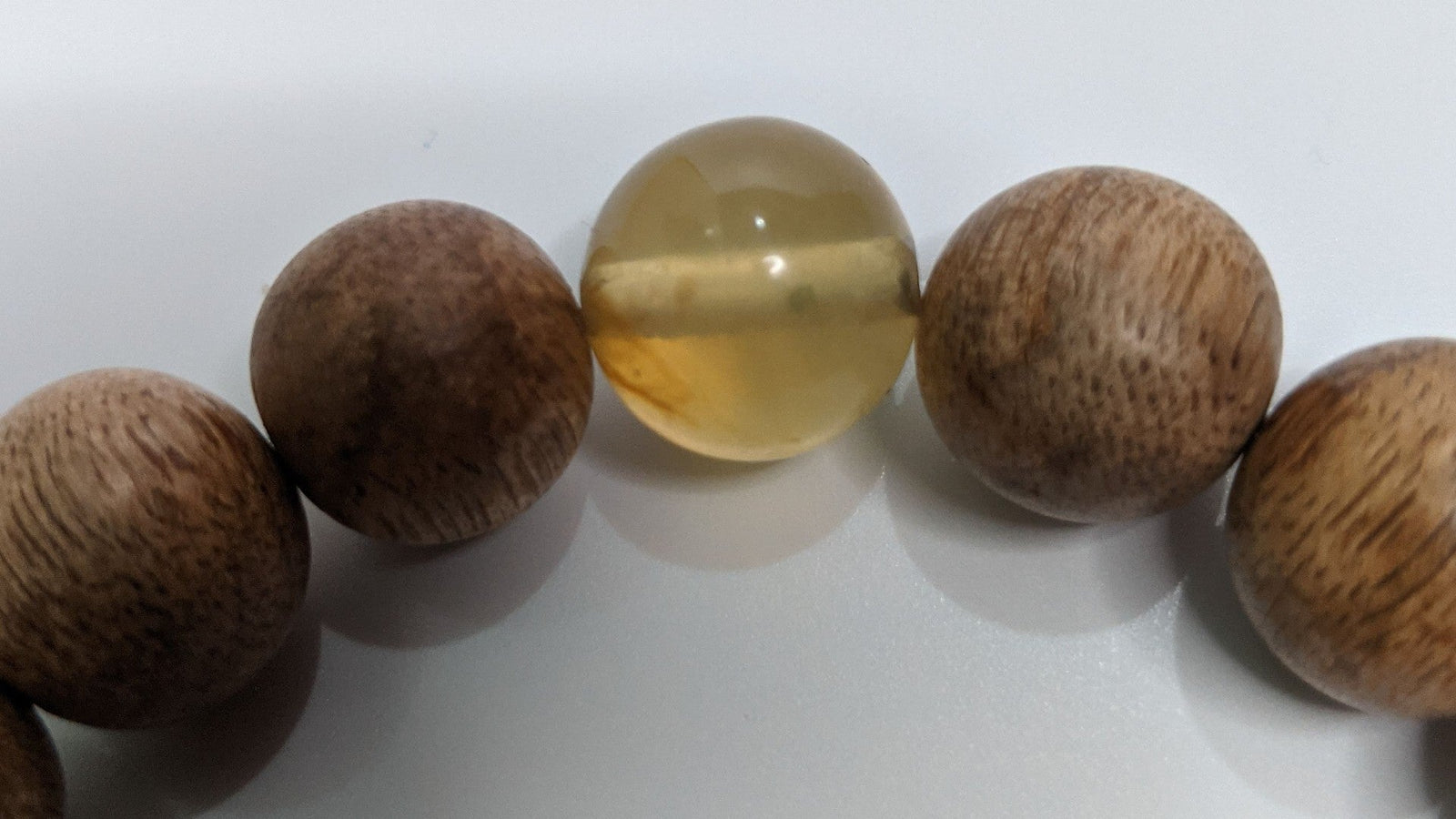 Rare Blue Amber and Vietnamese Wild Agarwood Bracelet -