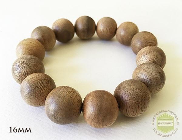 Vietnamese Cultivated Agarwood Bracelet bead size 15 mm-19 mm - 16mm