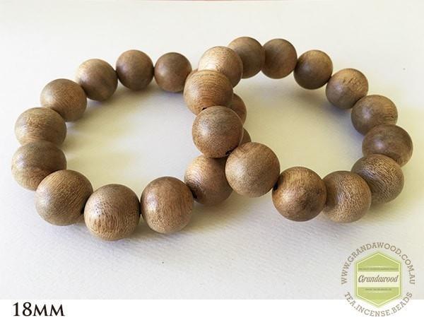 Vietnamese Cultivated Agarwood Bracelet bead size 15 mm-19 mm - 18mm