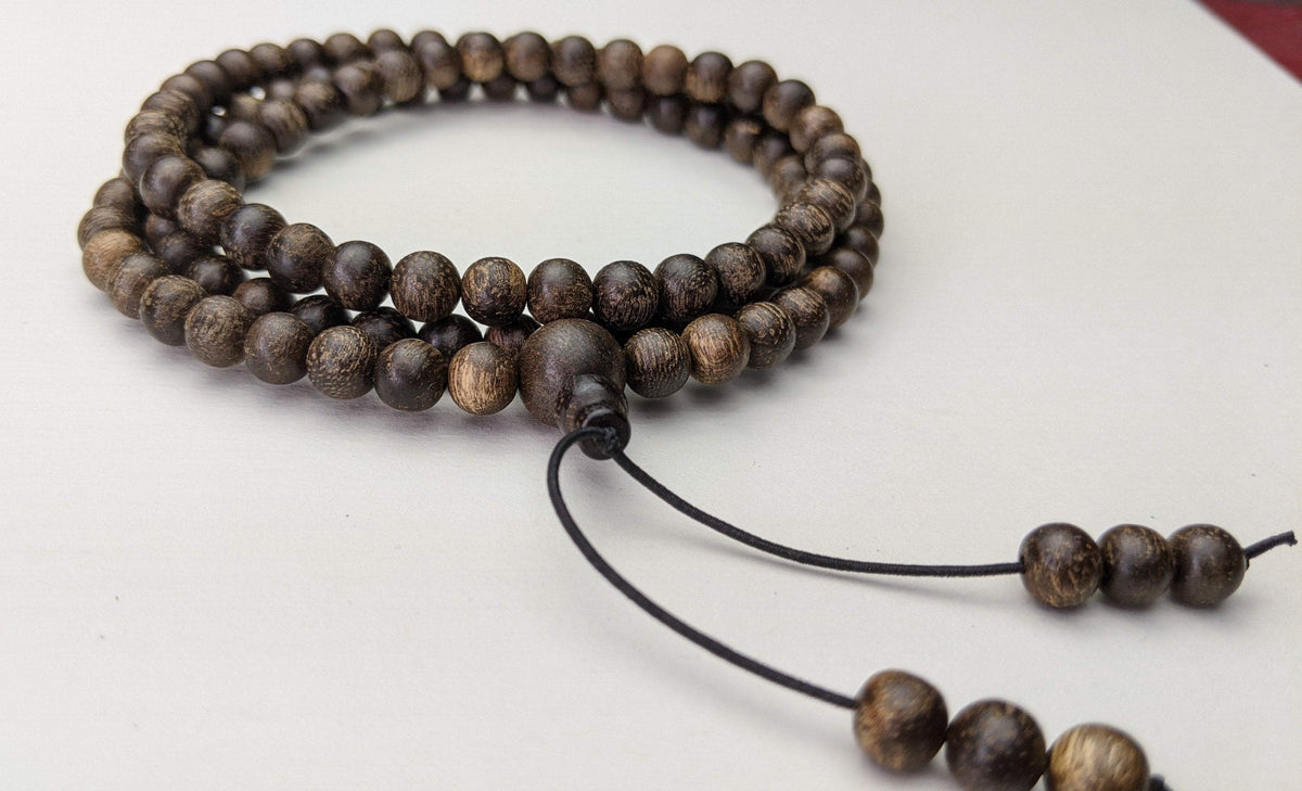 Fortune and Wealth Attractor - Wild Agarwood 108 mala from Borneo 6mm 13g -