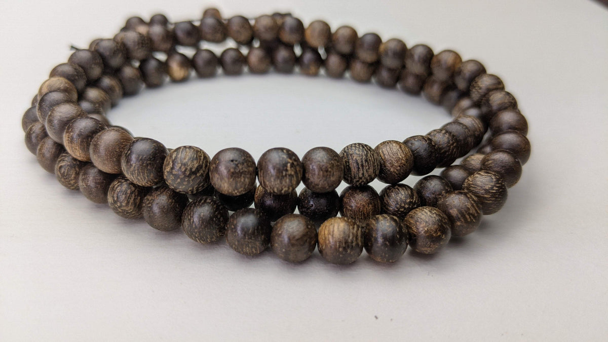 Fortune and Wealth Attractor - Wild Agarwood 108 mala from Borneo 6mm 13g -