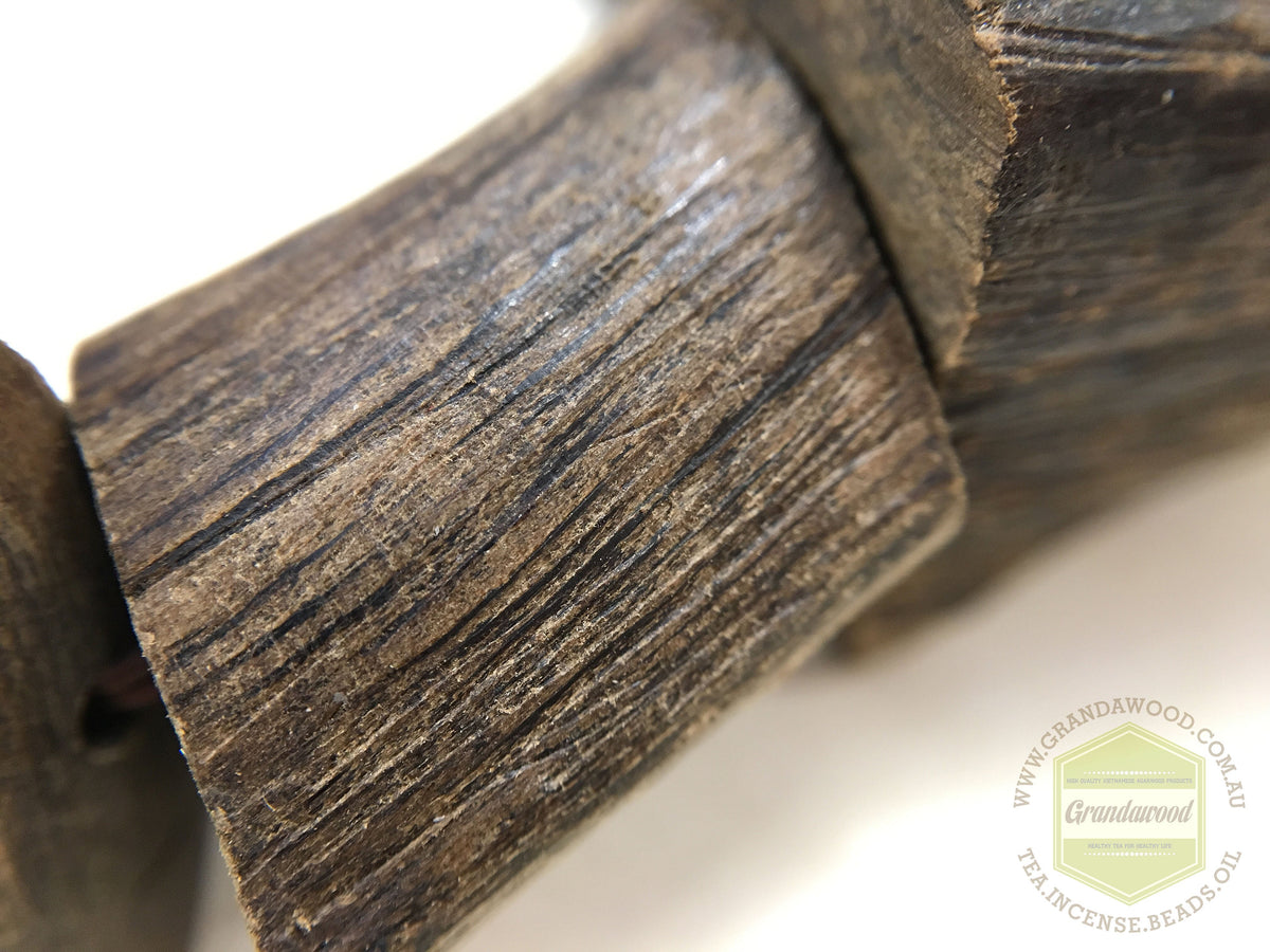 The Broken Beauty: Wild Raw Sinking Agarwood Bracelet non-bead -