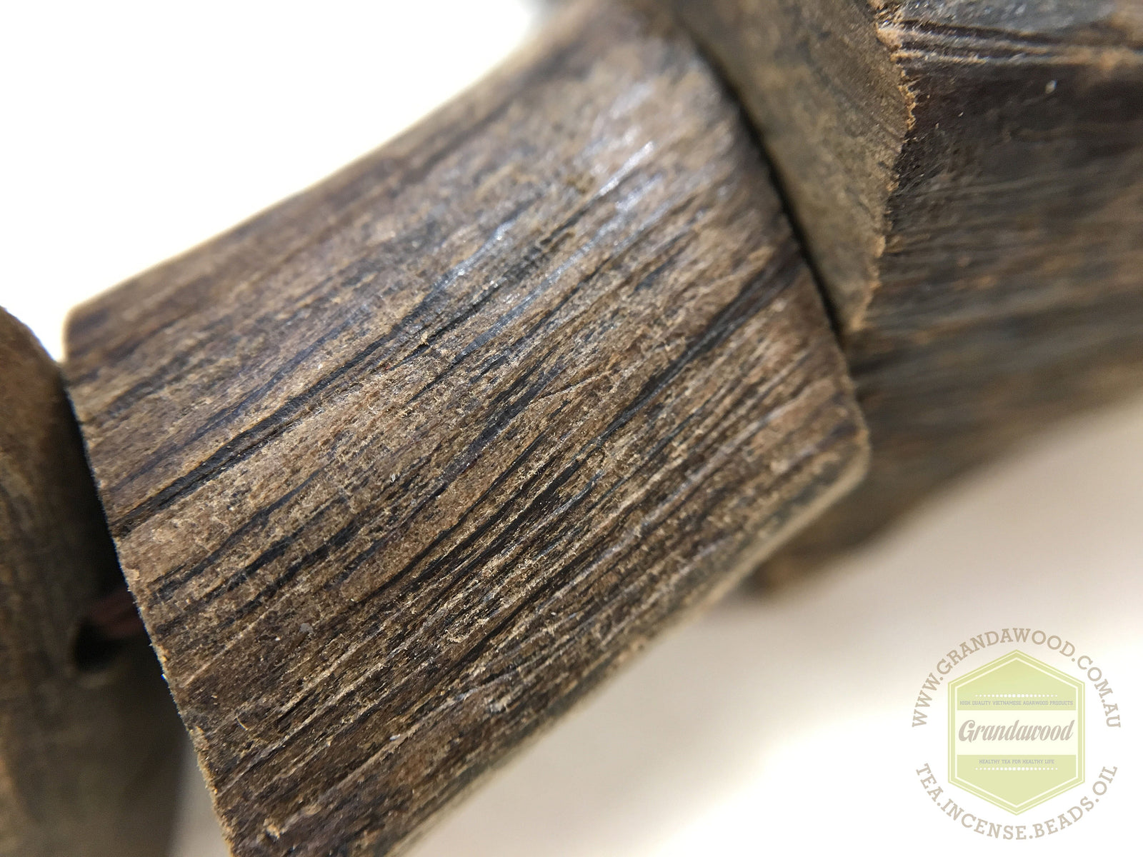 The Broken Beauty: Wild Raw Sinking Agarwood Bracelet non-bead -