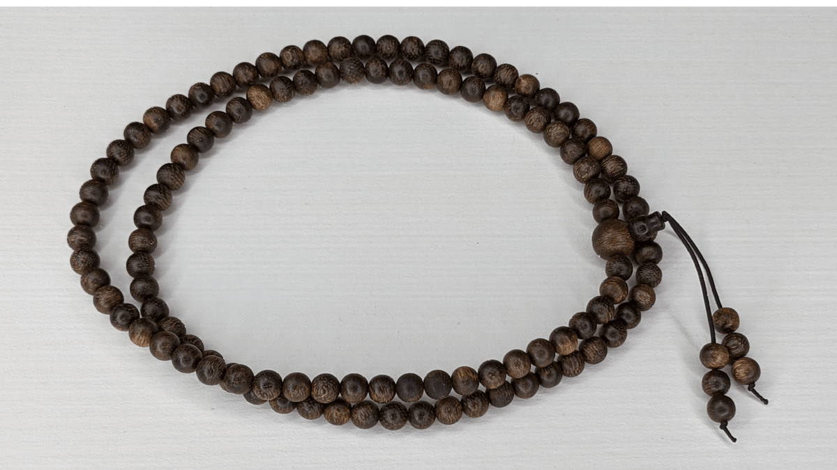 Fortune and Wealth Attractor - Wild Agarwood 108 mala from Borneo 6mm 13g -