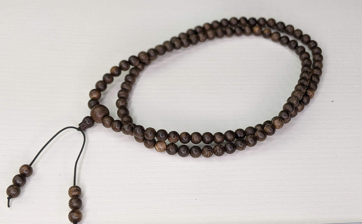 Fortune and Wealth Attractor - Wild Agarwood 108 mala from Borneo 6mm 13g -
