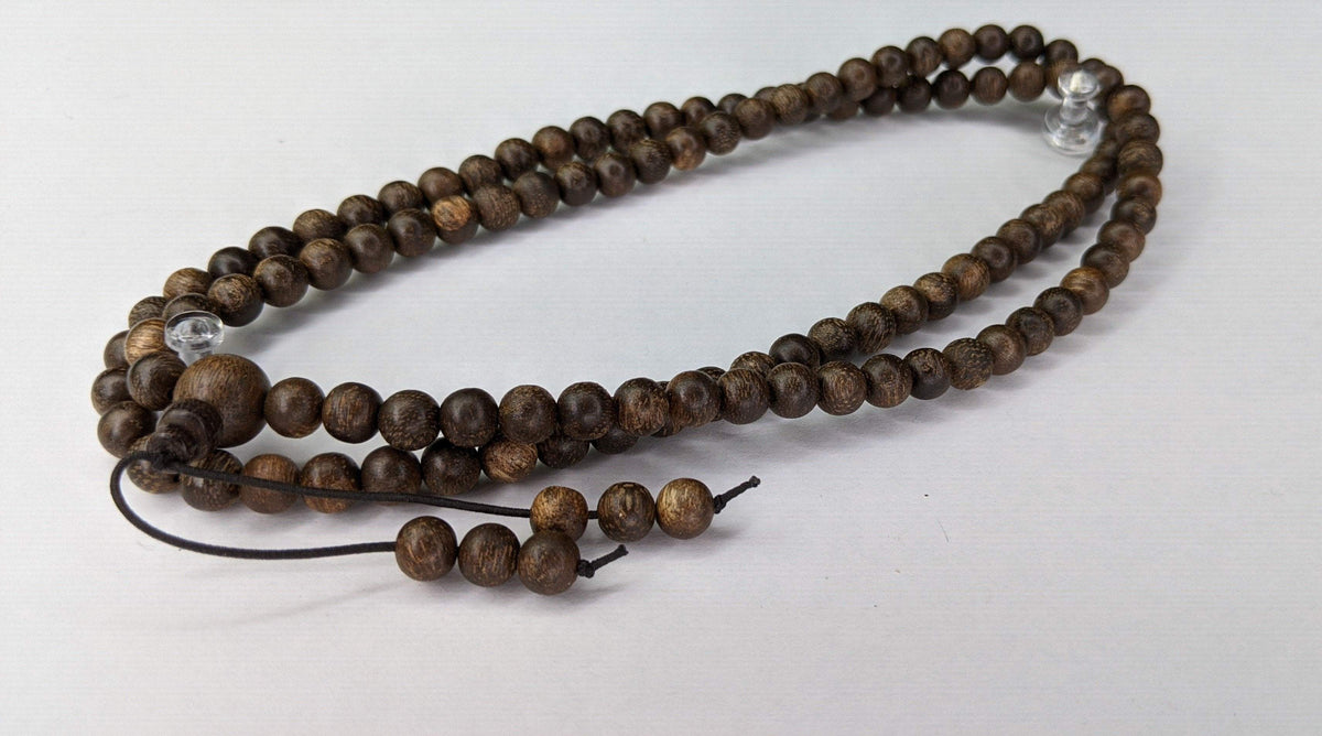 Fortune and Wealth Attractor - Wild Agarwood 108 mala from Borneo 6mm 13g -