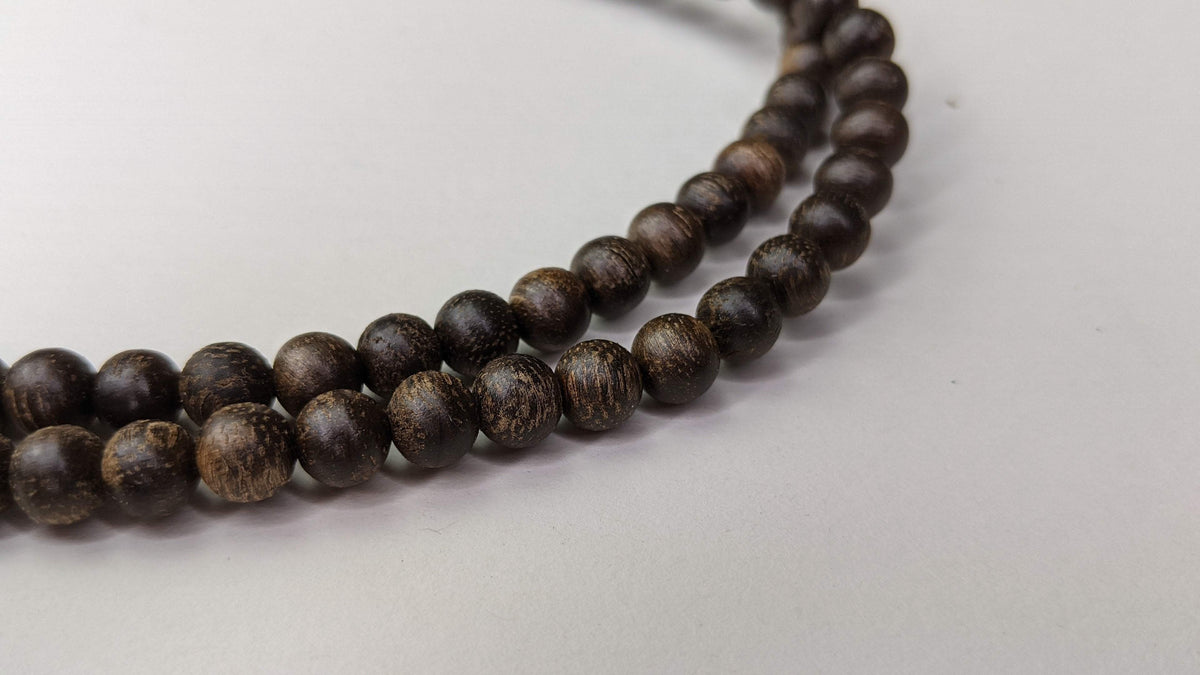 Fortune and Wealth Attractor - Wild Agarwood 108 mala from Borneo 6mm 13g -
