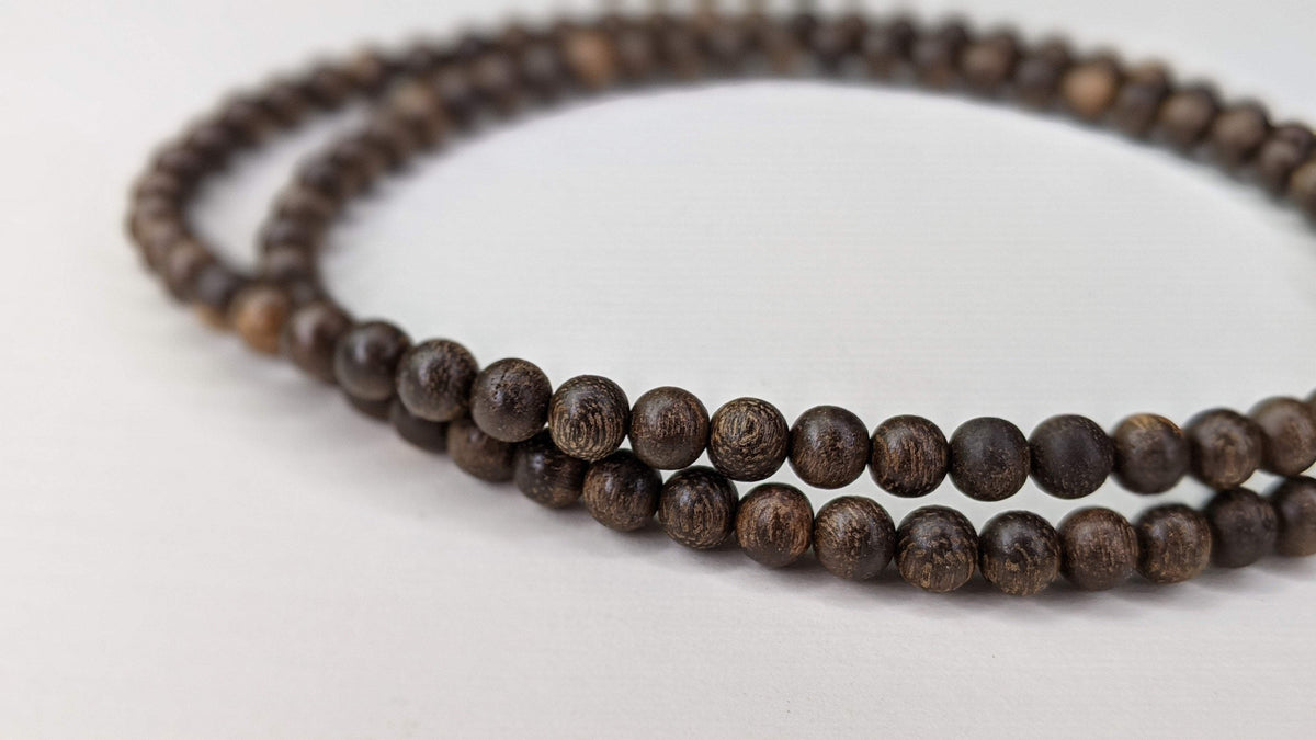 Fortune and Wealth Attractor - Wild Agarwood 108 mala from Borneo 6mm 13g -