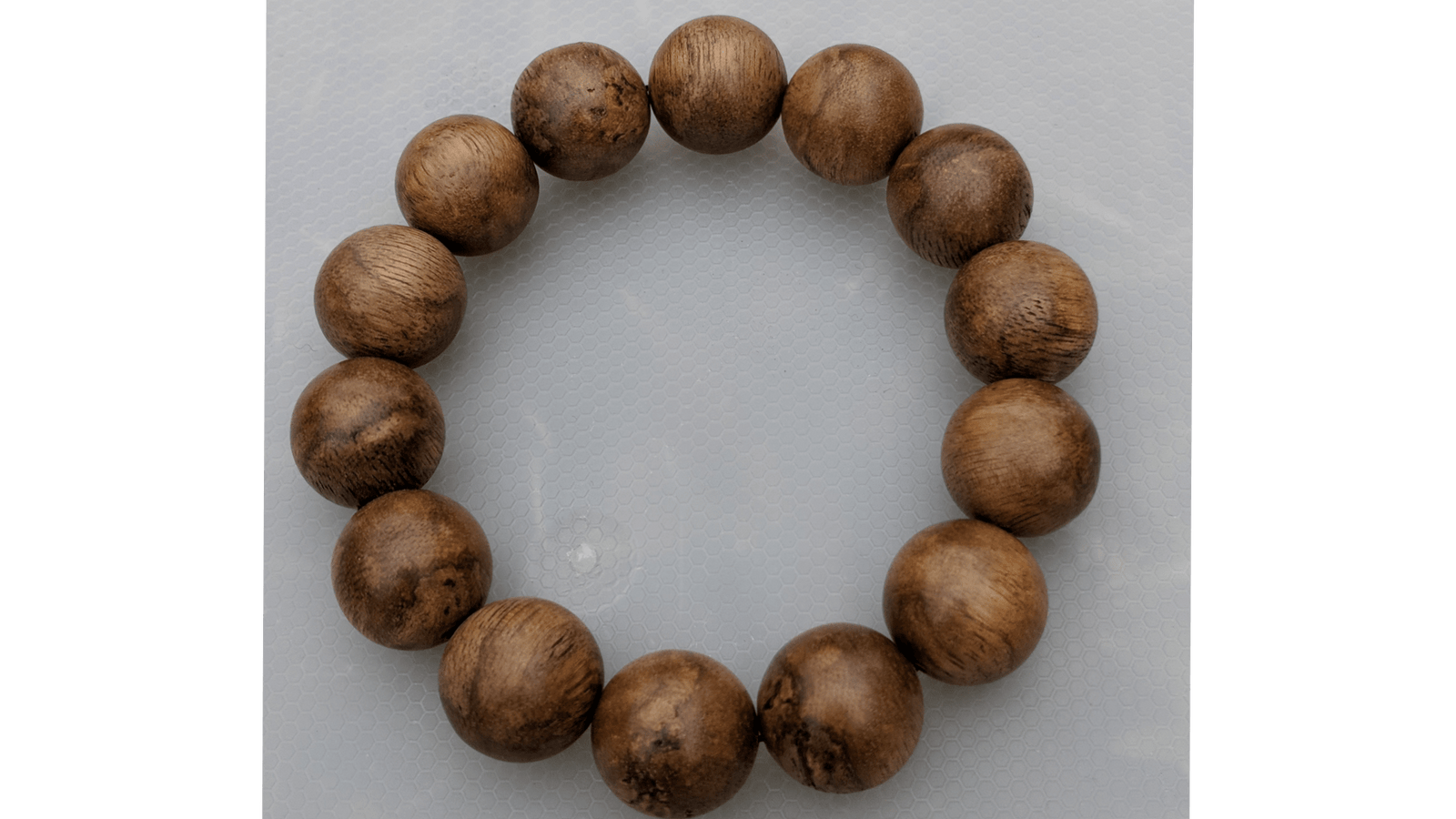 Premium Handmade Wild Agarwood Bracelet 18mm - Sand-polished finish -