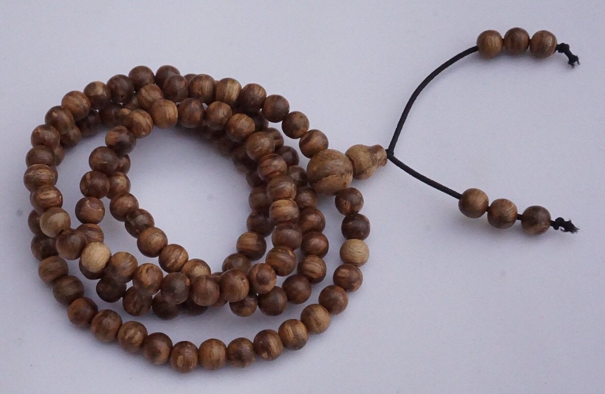 Small wild Agarwood 108 mala necklace 5mm -