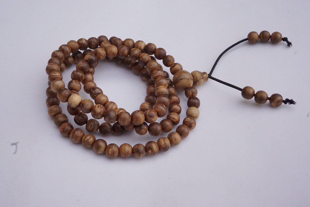 Small wild Agarwood 108 mala necklace 5mm -