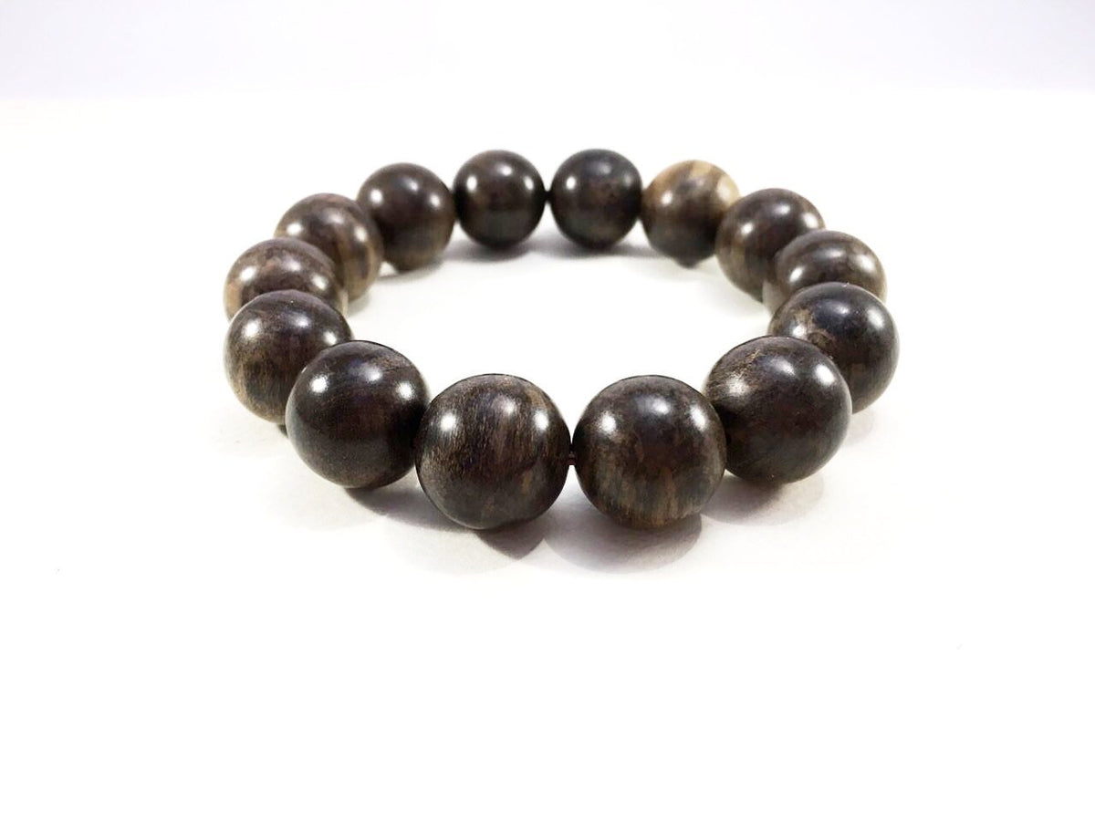 SOLD- Black Panther- Wild Dark Sinking Agarwood Bracelet 16mm over 30g -