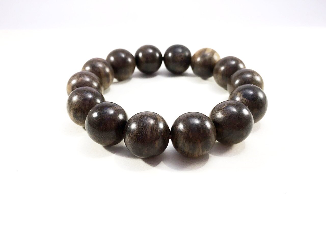 SOLD- Black Panther- Wild Dark Sinking Agarwood Bracelet 16mm over 30g -