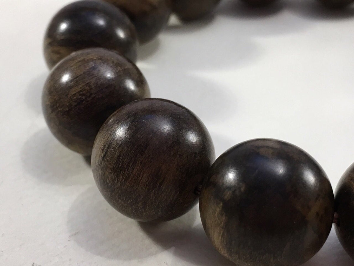 SOLD- Black Panther- Wild Dark Sinking Agarwood Bracelet 16mm over 30g -