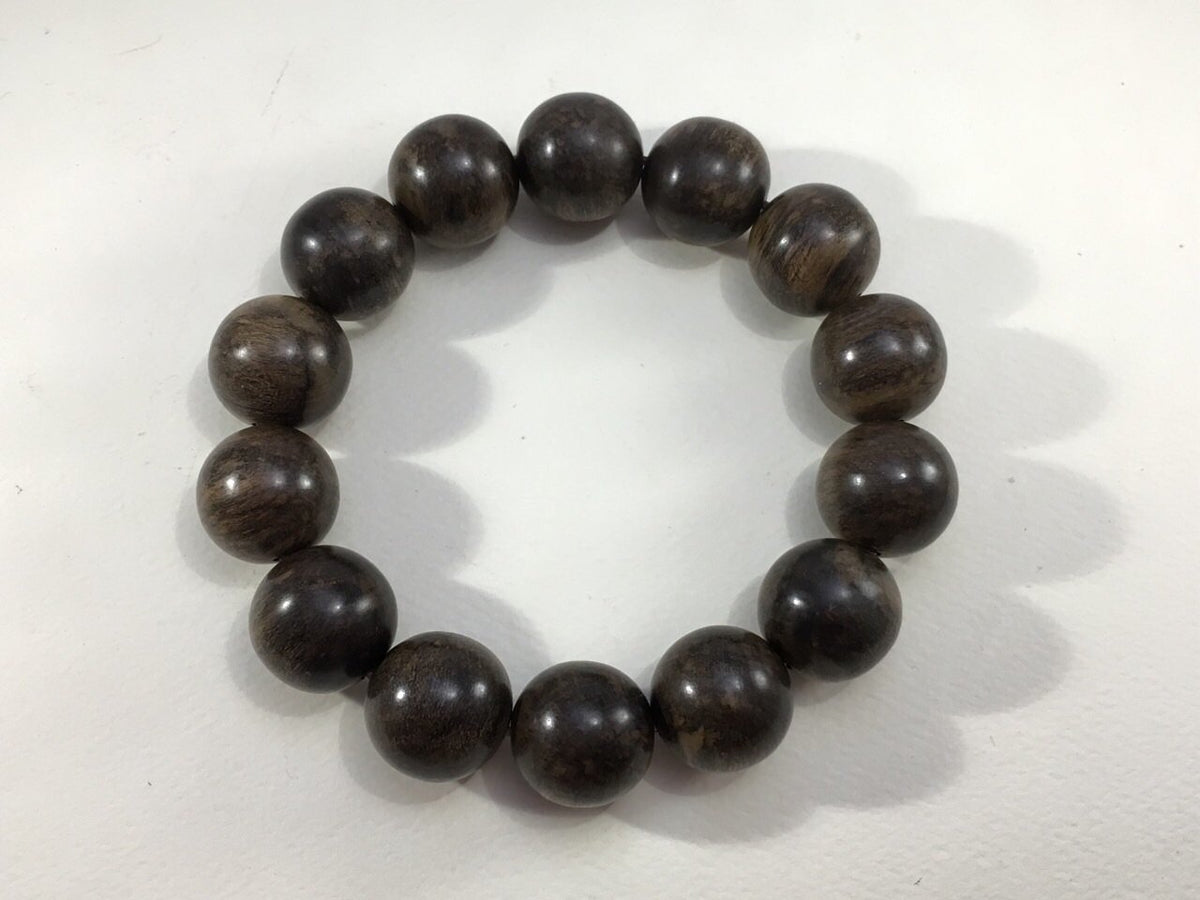 SOLD- Black Panther- Wild Dark Sinking Agarwood Bracelet 16mm over 30g -