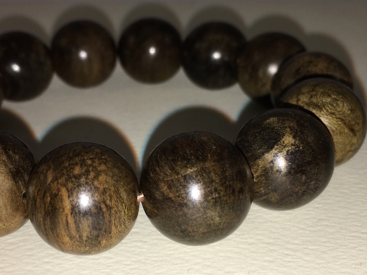 SOLD- Black Panther- Wild Dark Sinking Agarwood Bracelet 16mm over 30g -