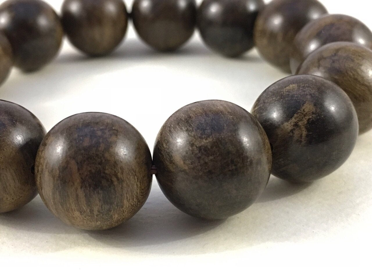 SOLD- Black Panther- Wild Dark Sinking Agarwood Bracelet 16mm over 30g -