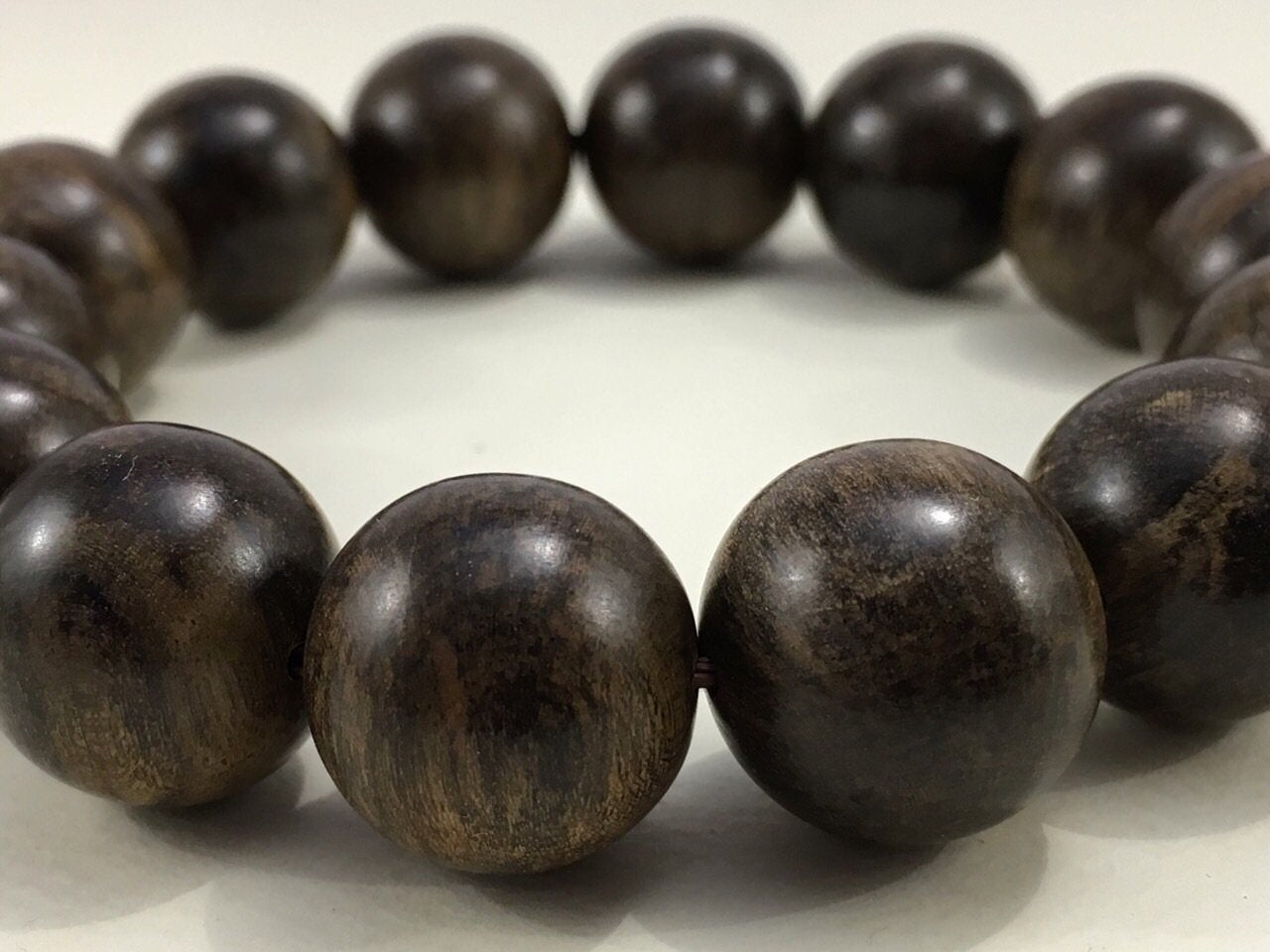 SOLD- Black Panther- Wild Dark Sinking Agarwood Bracelet 16mm over 30g -