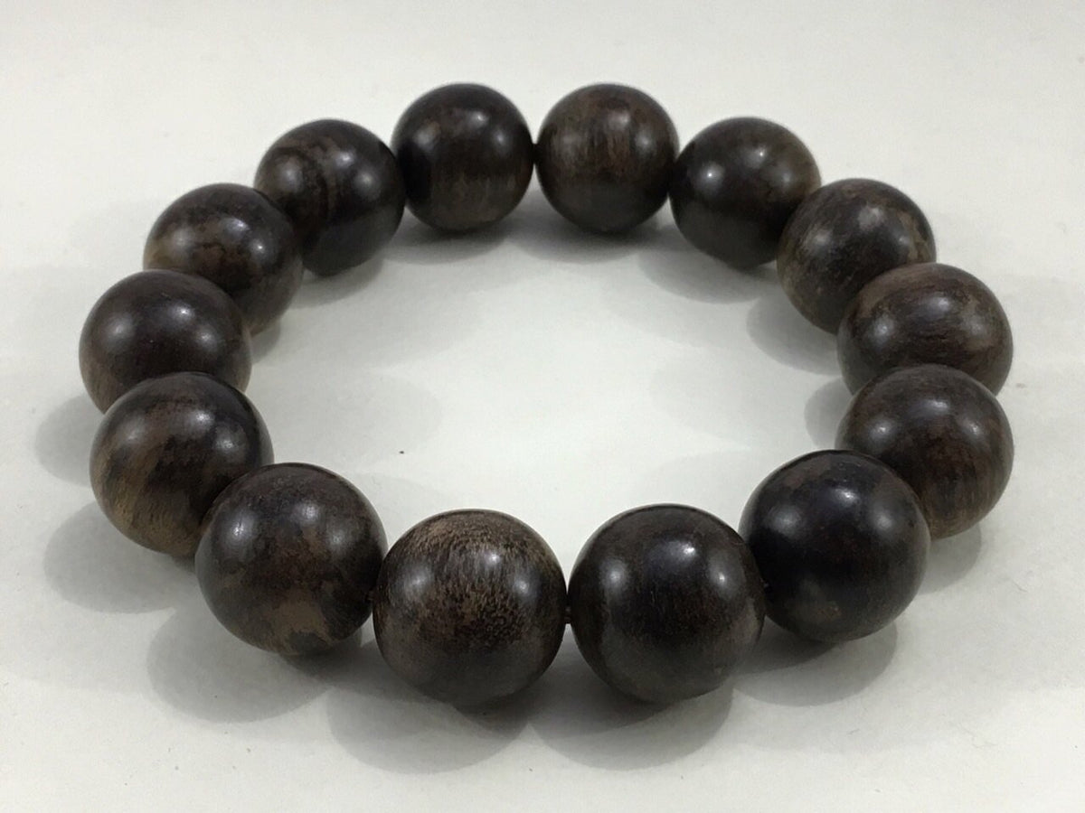 SOLD- Black Panther- Wild Dark Sinking Agarwood Bracelet 16mm over 30g -