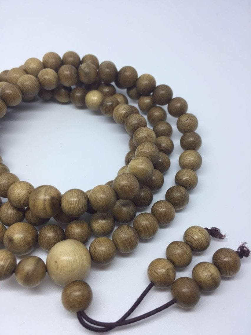 SOLD- The Radiant Wild Agarwood (gaharu) 108 mala necklace -