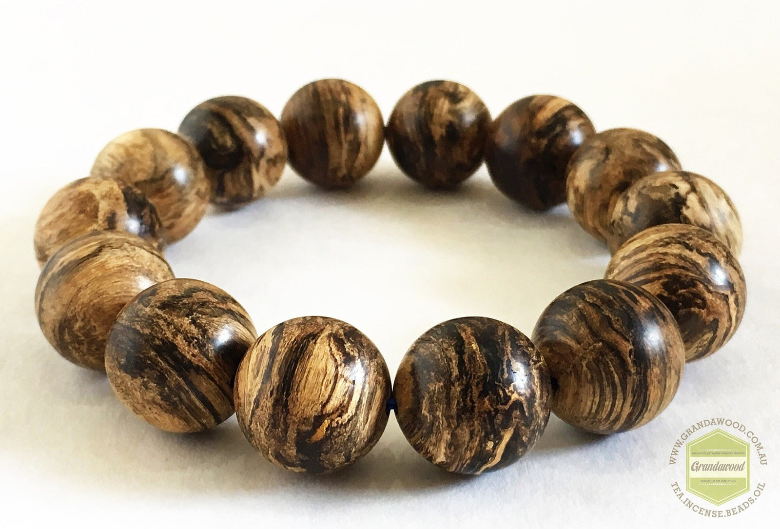 SOLD-The Windy Storm Wild Sinking Agarwood Bracelet- 16mm -