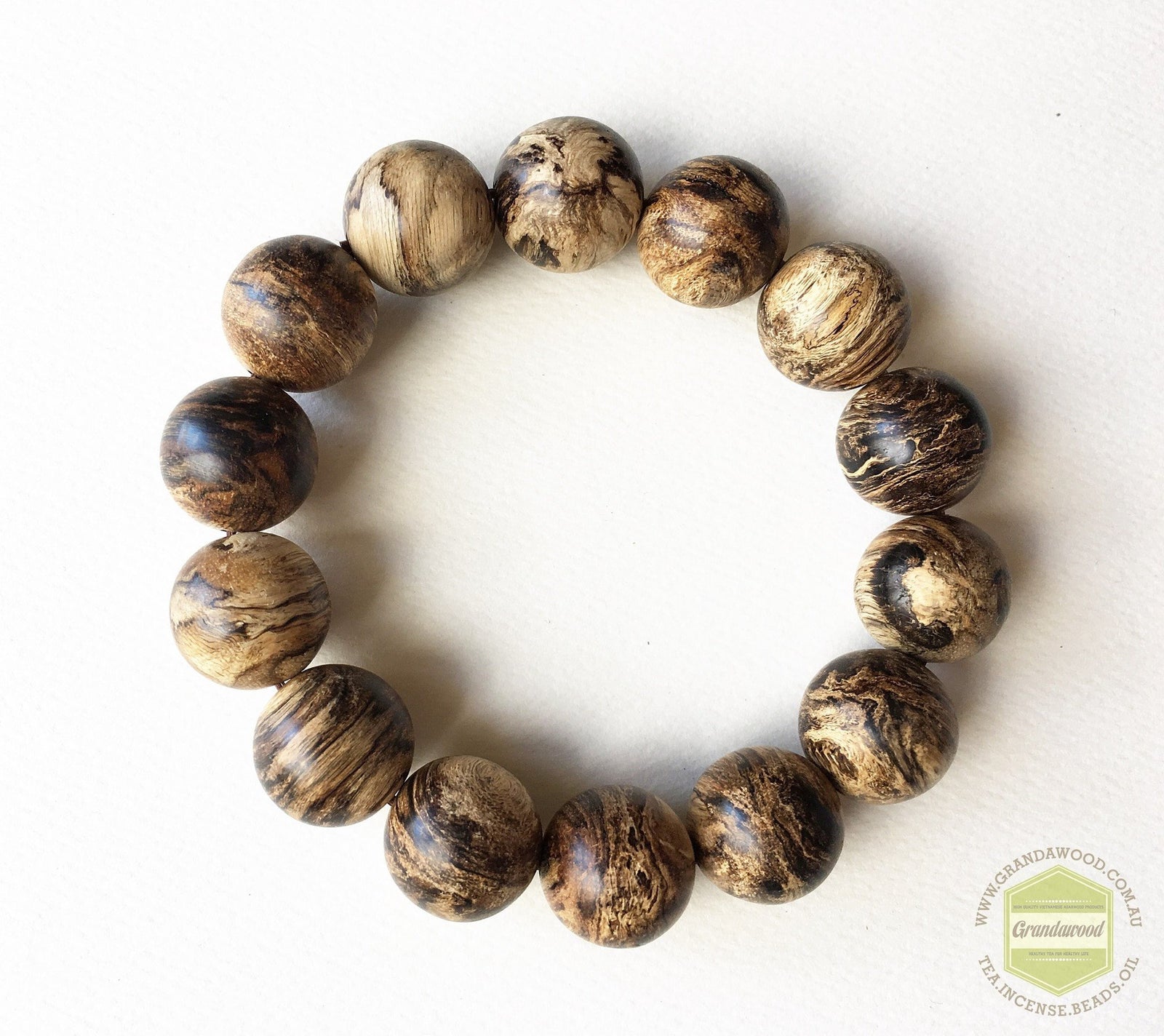 SOLD-The Windy Storm Wild Sinking Agarwood Bracelet- 16mm -