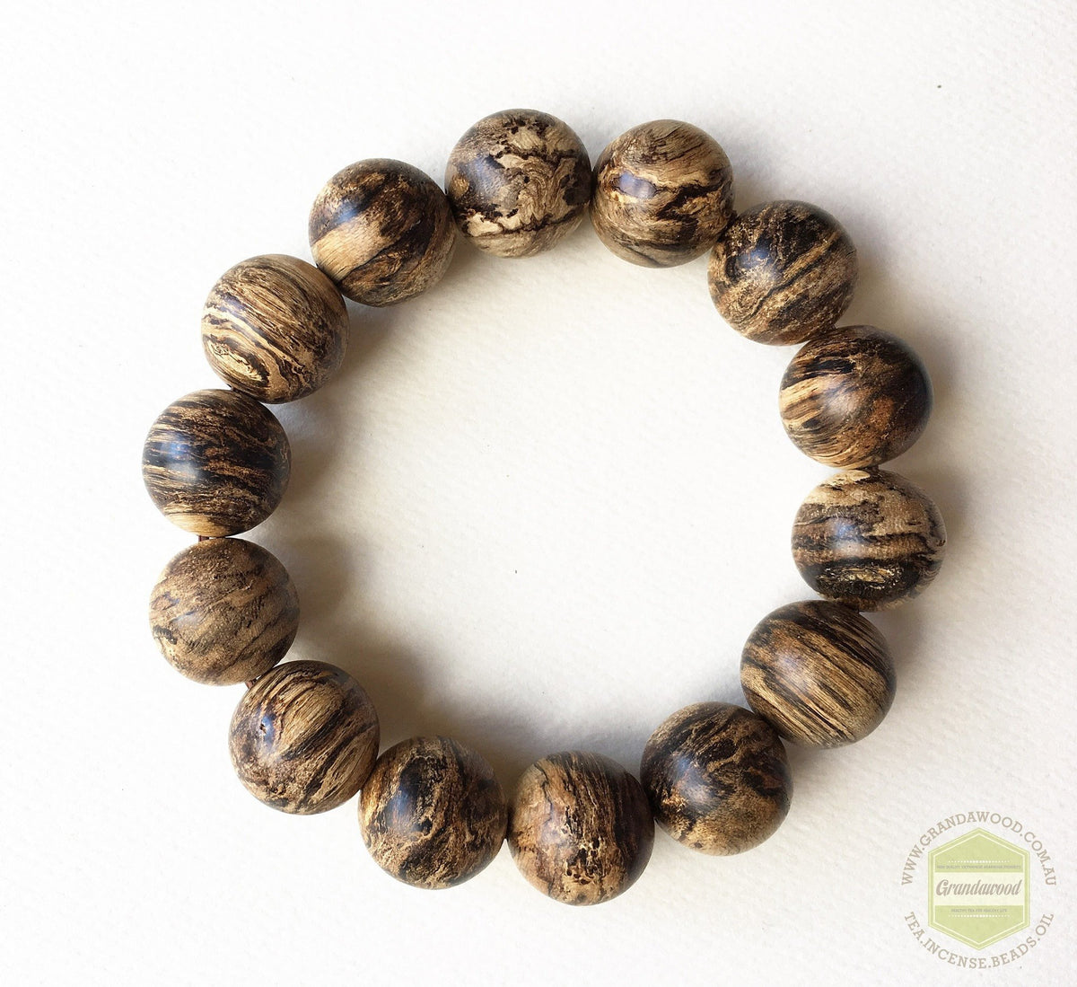 SOLD-The Windy Storm Wild Sinking Agarwood Bracelet- 16mm -