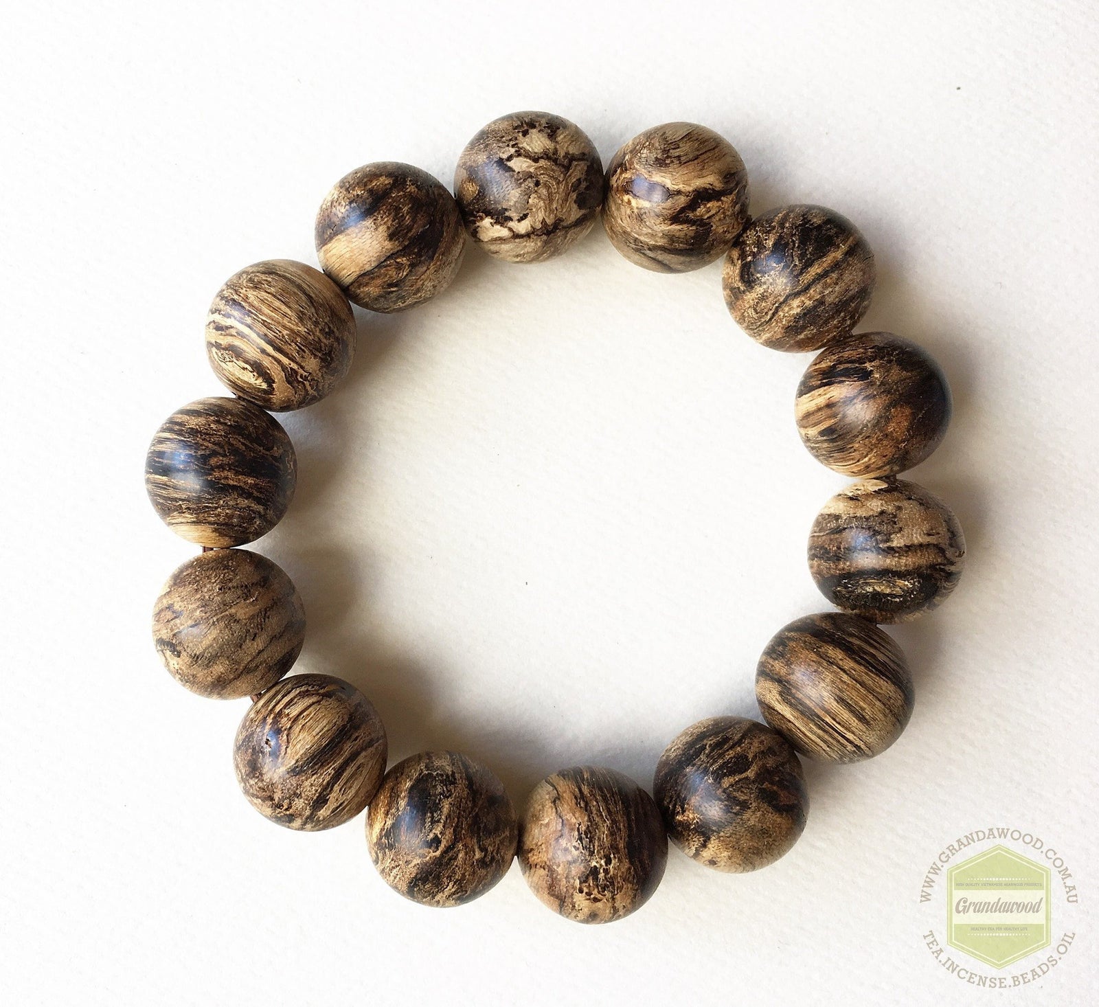 SOLD-The Windy Storm Wild Sinking Agarwood Bracelet- 16mm -