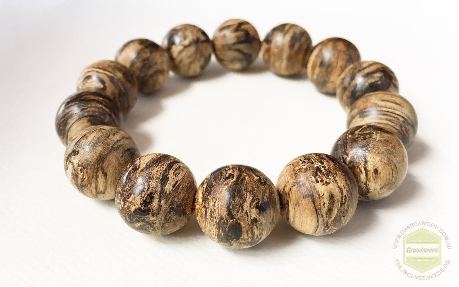 SOLD-The Windy Storm Wild Sinking Agarwood Bracelet- 16mm -